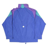 TENSON Mens Blue & Purple Colourblock Jacket M Polyester Blend Zip Casual Retro