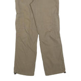 MAX DRIVE Mens Relaxed Beige Polyester Zip Trousers W32 L32 Casual Cargo Style