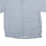 CHAPS Mens Blue & White Shirt Linen Blend L Lightweight Casual Summer