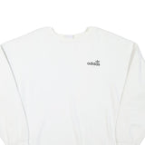 ADIDAS Womens White Cotton Blend Crew Neck UK 10 Sweatshirt Casual Pullover