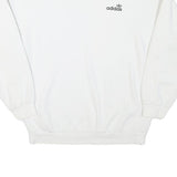 ADIDAS Womens White Cotton Blend Crew Neck UK 10 Sweatshirt Casual Pullover