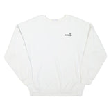 ADIDAS Womens White Cotton Blend Crew Neck UK 10 Sweatshirt Casual Pullover