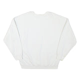 ADIDAS Womens White Cotton Blend Crew Neck UK 10 Sweatshirt Casual Pullover