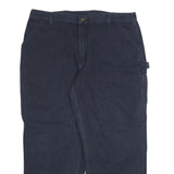 CARHARTT Mens Cotton Blend Navy Blue Regular Fit Straight Trousers W42 L30