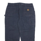 CARHARTT Mens Cotton Blend Navy Blue Regular Fit Straight Trousers W42 L30