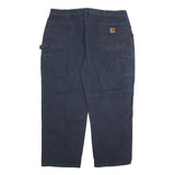 CARHARTT Mens Cotton Blend Navy Blue Regular Fit Straight Trousers W42 L30