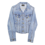 LEE Womens Blue Denim Jacket S Cotton Button Plain Classic Fit Stylish