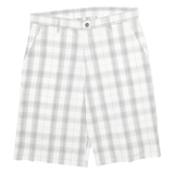 DICKIES Mens White & Grey Checked Casual Shorts XL W34 Workwear Durable Comfort