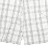 DICKIES Mens White & Grey Checked Casual Shorts XL W34 Workwear Durable Comfort