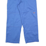 DICKIES Mens Cotton Blend Blue Regular Straight Trousers W34 L30 Workwear Zip