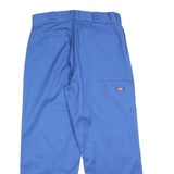 DICKIES Mens Cotton Blend Blue Regular Straight Trousers W34 L30 Workwear Zip