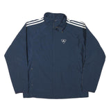 ADIDAS Mens Navy Blue Track Jacket L Polyester Blend Zip Athletic Casual