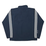 ADIDAS Mens Navy Blue Track Jacket L Polyester Blend Zip Athletic Casual