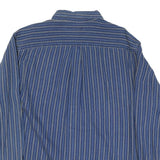 CROFT & BARROW Mens Blue Striped Shirt XL Button-Down Collar Cotton Blend Casual