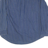 CROFT & BARROW Mens Blue Striped Shirt XL Button-Down Collar Cotton Blend Casual