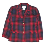 NVGARD Mens Red & Navy Tartan Button Jacket M Cotton Blend Classic
