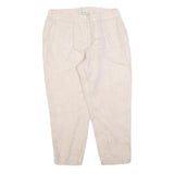 HOBBS LONDON Womens Linen Beige Relaxed Tapered Trousers W30 L24 Casual Summer