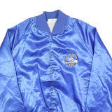 AUBURN SPORTSWEAR Mens Blue Satin Button Jacket L Eagle Keepers McClellan