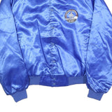 AUBURN SPORTSWEAR Mens Blue Satin Button Jacket L Eagle Keepers McClellan