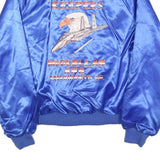 AUBURN SPORTSWEAR Mens Blue Satin Button Jacket L Eagle Keepers McClellan