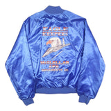 AUBURN SPORTSWEAR Mens Blue Satin Button Jacket L Eagle Keepers McClellan