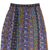 SUMMIT PALACE Womens Purple Green Yellow Printed Pleated Midi Polyester Skirt M