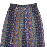 SUMMIT PALACE Womens Purple Green Yellow Printed Pleated Midi Polyester Skirt M
