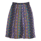 SUMMIT PALACE Womens Purple Green Yellow Printed Pleated Midi Polyester Skirt M