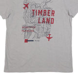 TIMBERLAND Mens Grey Graphic T-Shirt M Short Sleeve Crew Neck Travel Print