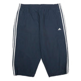 ADIDAS Mens Navy Blue Casual Shorts XL W36 Polyester Blend Elastic Waist