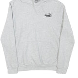 PUMA Womens Grey Hoodie S Cotton Blend Pullover Hooded Sweatshirt Casual