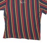 KARL KANI Mens Blue & Red Striped T-Shirt L Short Sleeve Crew Neck Casual