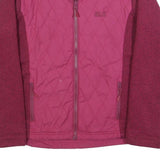 JACK WOLFSKIN Womens Red Quilt Front Jacket UK 12 Polyester Blend Zip Outdoor
