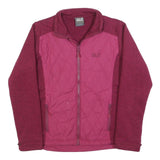 JACK WOLFSKIN Womens Red Quilt Front Jacket UK 12 Polyester Blend Zip Outdoor