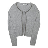 ONLY Womens Grey Plain Jumper Crew Neck Basic Knit M Soft Polyester Blend