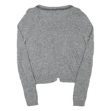 ONLY Womens Grey Plain Jumper Crew Neck Basic Knit M Soft Polyester Blend