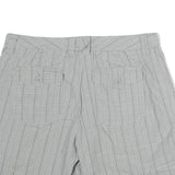 CALVIN KLEIN JEANS Womens Shorts Grey Casual L W32 Button Pocket Checked Cotton