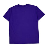 Blank Hanes Single Stitch T-Shirt - Large Purple Cotton Blend