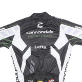 CANNONDALE Mens Black & White Factory Racing Cycling Jersey L Short Sleeve Full