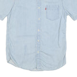 LEVI'S Mens Blue Denim Shirt S Cotton Blend Casual Light Wash Summer Wear
