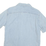 LEVI'S Mens Blue Denim Shirt S Cotton Blend Casual Light Wash Summer Wear