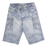 IDPDT Mens Cotton Blue Cargo Shorts M W34 Casual Stylish Summer Wear