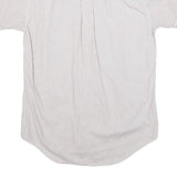 BURBERRY Mens White & Brown Stripe Shirt S Cotton Button-Down Short Sleeve