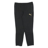 PUMA Boys Joggers Black & Gold Slim Tapered L W30 L28 Sportswear Casual