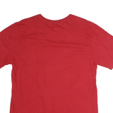 Mens Red Plain T-Shirt L Short Sleeve Crew Neck Cotton Casual Basic