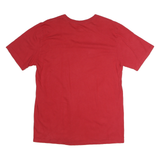 Mens Red Plain T-Shirt L Short Sleeve Crew Neck Cotton Casual Basic