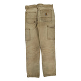 Carhartt Double Knee Carpenter Trousers - 32W 30L Beige Cotton