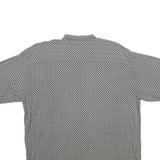 Mens Black & White Patterned Viscose Shirt 2XL Lightweight Button Up Summer Wear