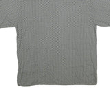 Mens Black & White Patterned Viscose Shirt 2XL Lightweight Button Up Summer Wear