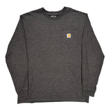 Carhartt Long Sleeve T-Shirt - Large Grey Cotton